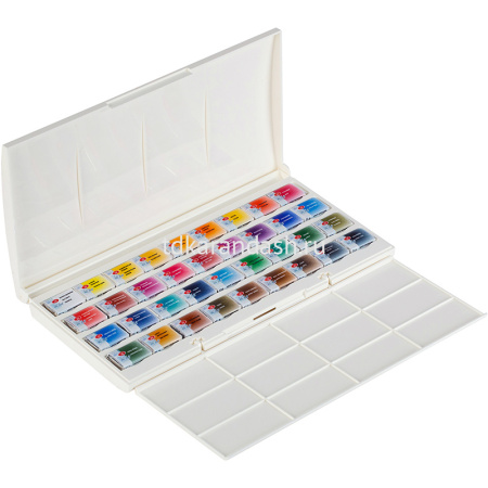 Краски акварельные 36 цветов "Белые ночи" 2,5мл кюветы с палитрой в картонной упаковке 1942258 от магазина "Карандаш"