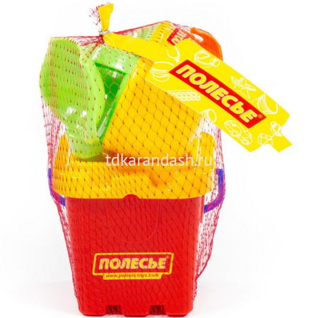 Набор д/песка №264 (ведро-крепость малое, ситечко-крепость, совок №2, грабельки, лейка малая) 7147 от магазина "Карандаш"