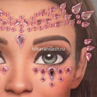 Наклейки Стразы для лица "Милая леди" 15х15см 100184-UNI-ML от магазина "Карандаш"