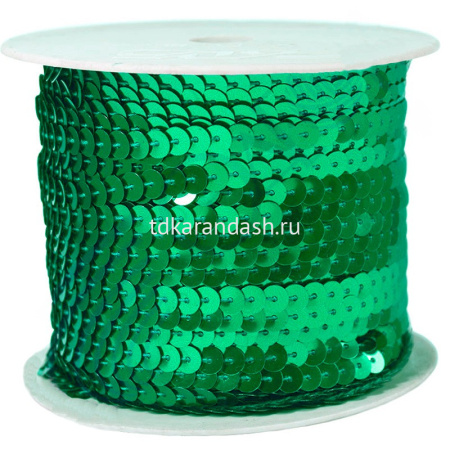Тесьма Пайетки 5м, зеленый Y2354-15