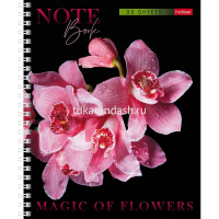 Тетрадь А5 96л клетка "Магия цветов" на спирали, многоцветный срез, перфорация на отрыв 4 дизайна от магазина "Карандаш"