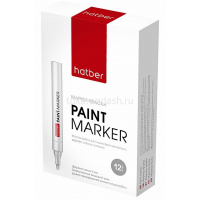 Маркер-краска черный, металл.корпус, пулевидный наконечник, толщина линии 1-4мм 040913 от магазина "Карандаш"