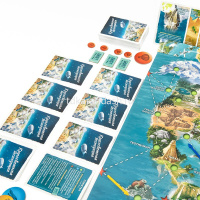 Игра настольная "Кругосветная экспедиция" 30х30см (поле, карты, стрелки, билеты, жетоны) PG-17371 от магазина "Карандаш"
