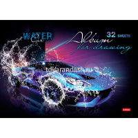 Альбом для рисования А4 32л "АвтоСтихии" на скобе 3D лак матовая ламинация 5 дизайнов 051866 от магазина "Карандаш"