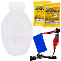 Автомат пневматический 30х14см с аккумулятором, гранатой и очками, пластик (пули) YF1718-2 от магазина "Карандаш"