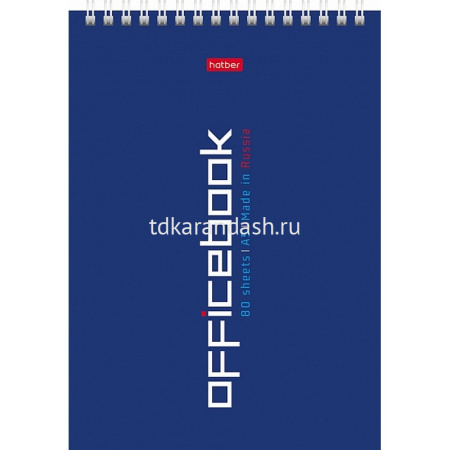Блокнот А5 80л "Office Book" клетка, на спирали, жесткая подложка 076920 от магазина "Карандаш"