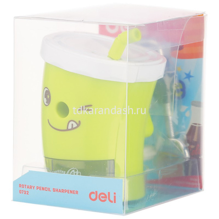 Точилка механическая 1 отв. "Коктейль" 74х99х107мм ABS-пластик, 4 цвета корпуса E0732 от магазина "Карандаш"