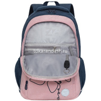 Рюкзак 29х42х20см, 590гр, 2 отделения, 3 кармана, темно-синий/розовый RD-143-2/2 от магазина "Карандаш"