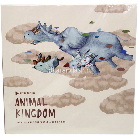 Скетчбук 21х21см 80л 100г/м2 "Animal kingdom" кремовая бумага склейка Y8933-19