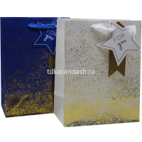 Пакет подарочный "Для тебя. Золотые блестки" 26х32х10см 4 цвета 11463-24 от магазина "Карандаш"