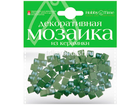 Мозаика декор. 8*8мм 100шт зеленый керамика 2-332/04