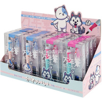 Ручка перьевая "Kawaii animals" 0,38мм синяя + 2 картриджа, круглый корпус, резиновый грип 20-0386 от магазина "Карандаш"