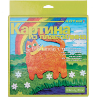 Картина из пластилина №4 "Котик" (пластилин, жесткая подложка с контурами, декор. элементы) 2-303/04 от магазина "Карандаш"