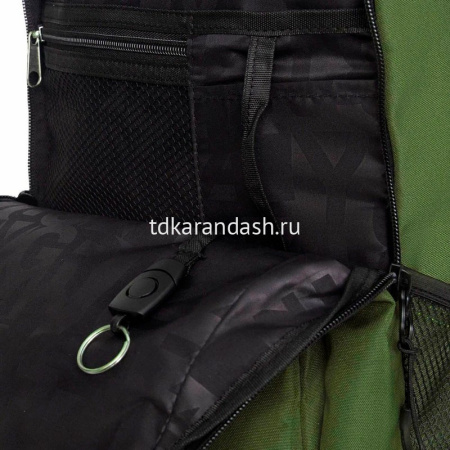 Рюкзак 31х43х20см, 790гр, 3 отделения, 4 кармана, черный/хаки RU-531-1/2 от магазина "Карандаш"