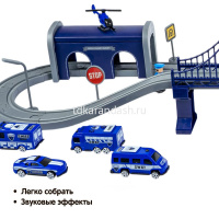 Железная дорога "Полиция" с электропоездом, 41х29х7см, 66 деталей ВВ6075 от магазина "Карандаш"