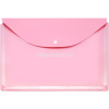 Папка-конверт на кнопке А4 пвх, горизонтальная, с расширением 2,5см, светло-розовая 2980-121 от магазина "Карандаш"