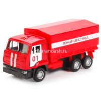 Машина "Камаз. Пожарная служба" инерционная, металл 12см (открывающиеся двери) SB-16-89-B1-WB от магазина "Карандаш"