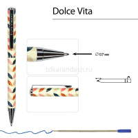 Ручка шариковая "Dolce Vita. Лепестки. Винтаж" 0,7мм синяя, металл 20-0252/01 от магазина "Карандаш"