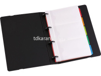 Визитница 180 визиток 19,8х13,5см на резинке, пластик, черная E5778 от магазина "Карандаш"