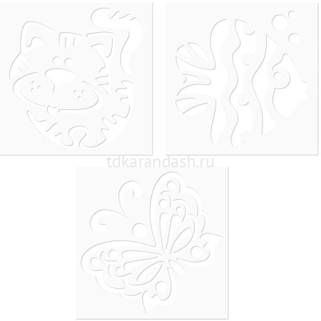 Фломастеры 10 цветов для ткани, 3 трафарета, картон 34937 от магазина "Карандаш"