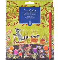 Карандаши 24 цвета "FunColor" трехгранные пластиковые, картон, 4 вида 30-0062 от магазина "Карандаш"