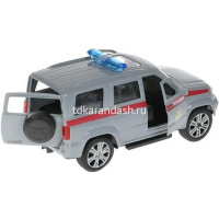 Машина "UAZ Patriot. Росгвардия" серая, инерционная, металл 12см (открывающиеся двери) от магазина "Карандаш"