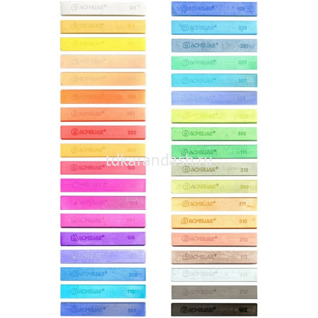 Пастель 36 цветов "Acmeliae" мягкая, прямоугольная, картон SPC-36 от магазина "Карандаш"