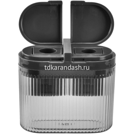 Точилка 2 отв. с контейнером, пластик, 3 цвета EH553 от магазина "Карандаш"
