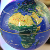 Глобус парящий 17,5х17,5см серебристый, на подставке, подсветка, пластик EV-EK-3-BLU от магазина "Карандаш"