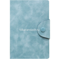 Бизнес-блокнот А6 80л линия, искусственная кожа Soft Touch, цветной срез, на кнопке, 4 цвета от магазина "Карандаш"