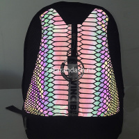 Ранец "Seventeen" 43х29х14см, 600гр, 2 отделения, 1 карман, змеиная кожа, светоотраж. SVIB-RT4-1010 от магазина "Карандаш"