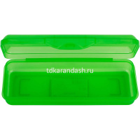 Пенал "Цветик" 20,5х7,5х4см прямоугольный, одностворчатый, зеленый, пластик 171725П от магазина "Карандаш"