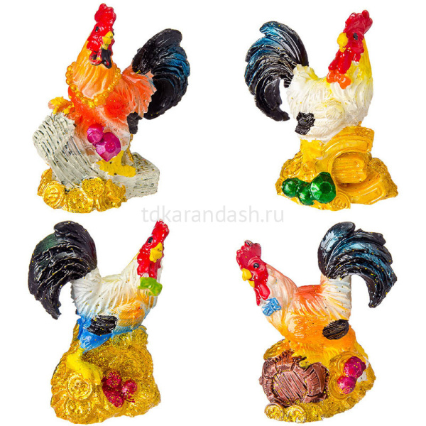 Статуэтка Петух 5,5см 4 вида смола Y3641-16 от магазина "Карандаш"