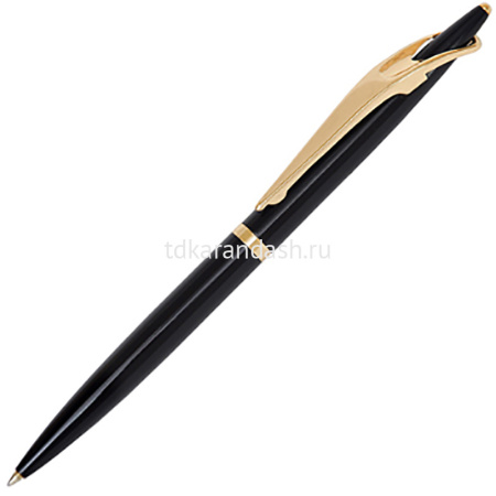 Ручка шариковая "Real Magic" 0,7мм синяя, металл, черно-золотой корпус F-503