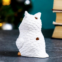 Сувенир "Застенчевый филин" белый 8х6х10,5см светодиодный, полистоун D096/715269 от магазина "Карандаш"