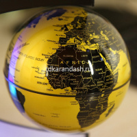 Глобус парящий 19,5х19,5см золотистый, на подставке, подсветка, пластик EV-C-4-GLD от магазина "Карандаш"