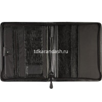 Папка на молнии "Навигатор" 36х30х5см 1 отделение, 2 кармана, искусственная кожа, черная 108и от магазина "Карандаш"