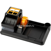 Набор настольный 26х10,3х15см 16 предметов, пластик, черный E38252A от магазина "Карандаш"