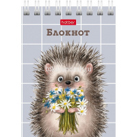 Блокнот А7 40л "Хорошо быть ёжиком" клетка, на спирали 6 дизайнов 081183 от магазина "Карандаш"