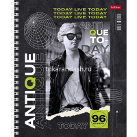 Тетрадь А5 96л клетка "Современная античность" на спирали матовая ламинация 2 дизайна 080309 от магазина "Карандаш"