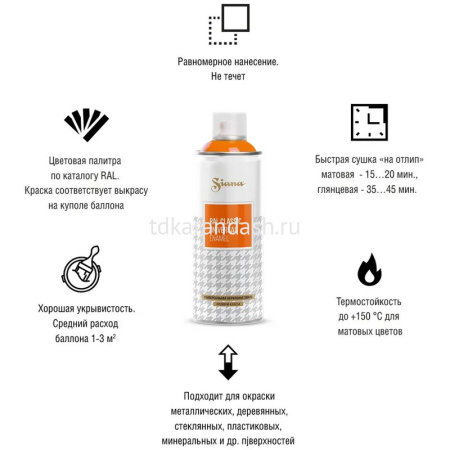 Краска в аэрозоли 520мл "Classic" черная глянцевая RAL 9005/SNCL003 от магазина "Карандаш"