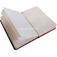 Бизнес-блокнот А6 80л "Клетка" на резинке, линия, обложка 7БЦ, резинка д/ручки, 4 цвета 5802-7 от магазина "Карандаш"