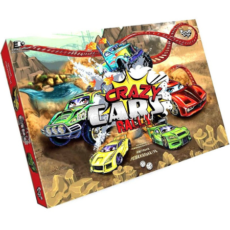 Игра настольная "Crazy Cars. Rally" (игровое поле, фишки, кубик) DT G93R