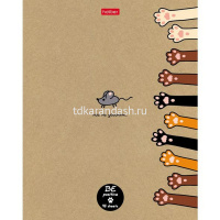 Тетрадь А5 48л клетка "На мягких лапках" на скобе крафт 5 дизайнов 48Т5В1/066340 от магазина "Карандаш"